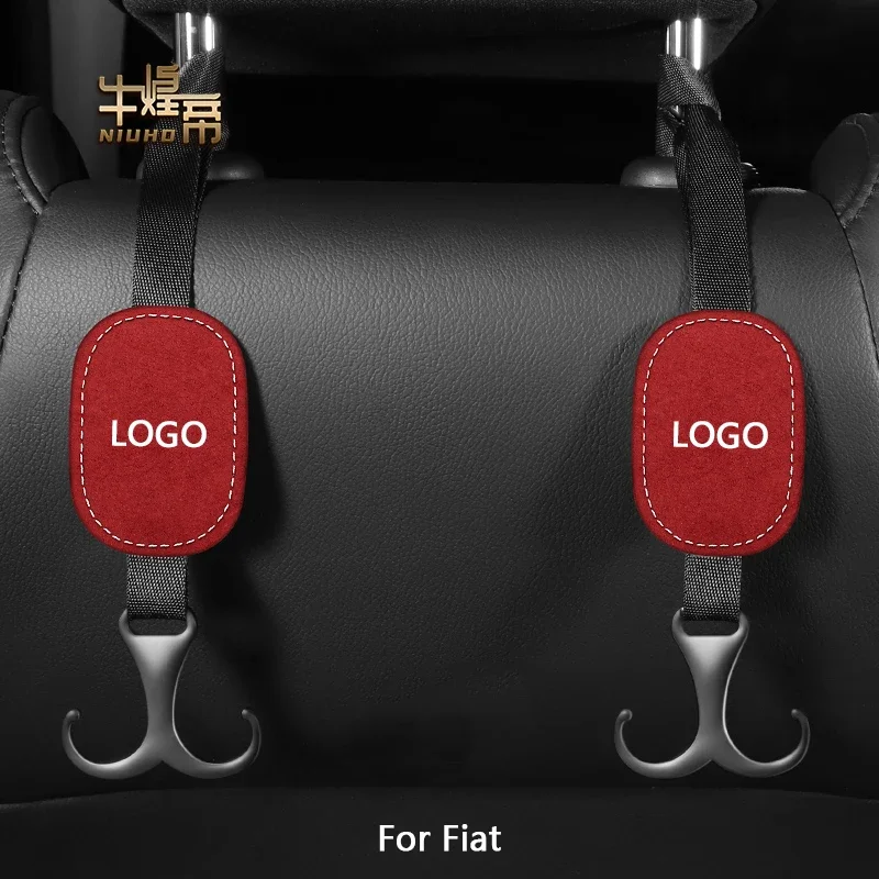 

Car Seat Back Suede Metal Hook For Fiat Ducato 500 Panda Grande Punto Car Interior Storage Finishing Hanger Articles Accessories