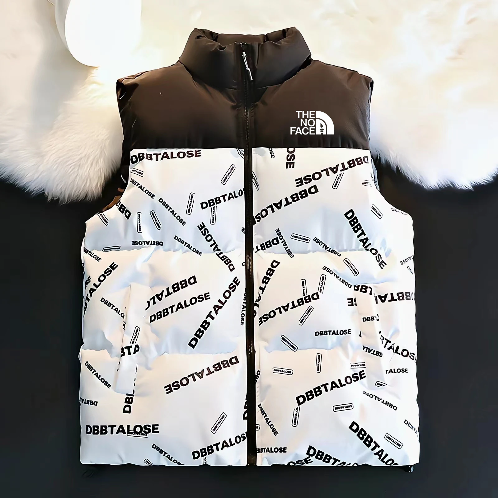 2023 Fashion Men's and Women's Couple Style Stand Neck Autumn/Winter Warm Tank Top Letter Trendy Loose Size Vest Coat