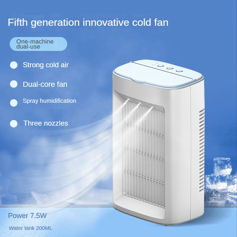 

Portable Mini Air Conditioner Fan USB Water Mist Fan Personal Air Cooling Fan Desktop Humidification Fan