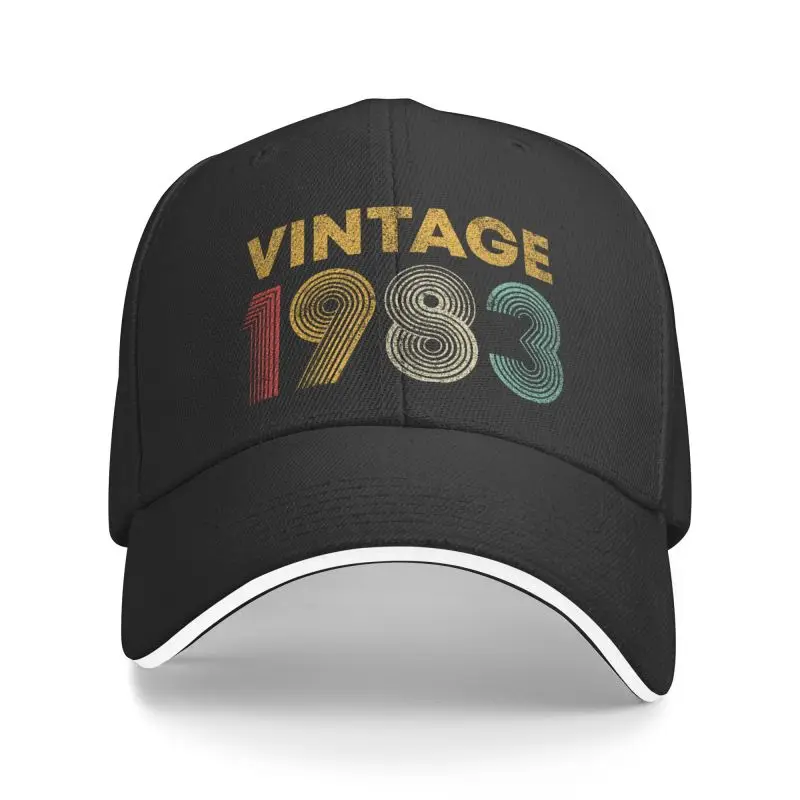 

New Custom Vintage 1983 Baseball Cap for Men Women Breathable 39 Years Old Born in 1983 39th Birthday Dad Hat Outdoor