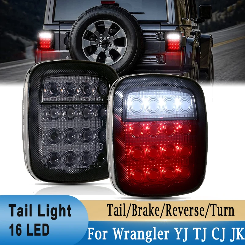 

12V LED Tail Light Brake Stop Driving Reverse Turn Signal Light Red White Light for Jeep Wrangler CJ TJ YJ JK Truck Trailer Van