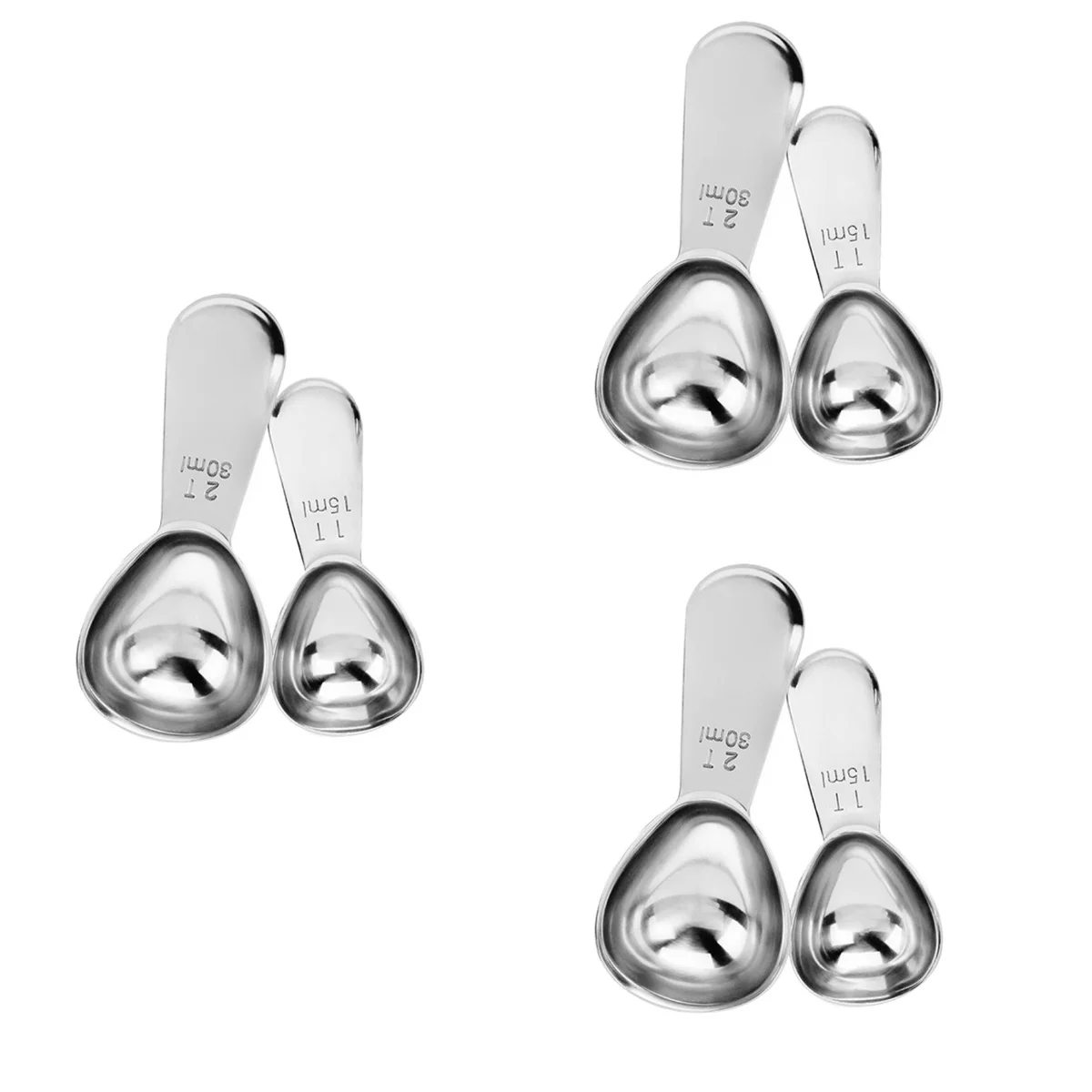 

6 Spoons Short Handle Stainless Steel Spoons Scoops for Office Home Kitchen