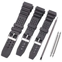 18mm 20mm 22mm rubber watchband for casio watch band men sports silicone black strap accessories metal pin buckle