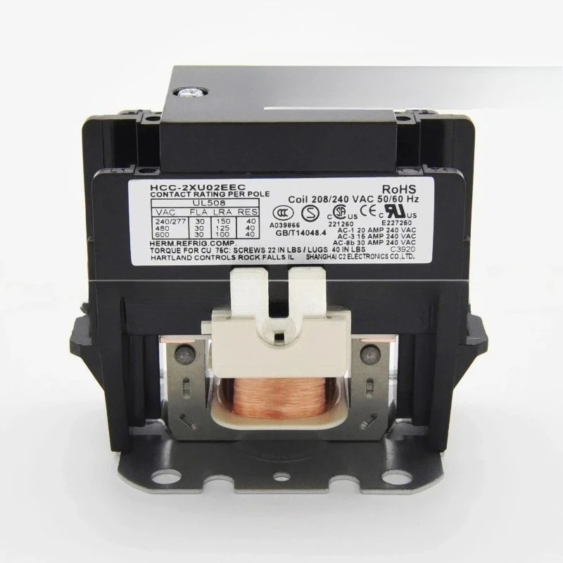 Фото HCC-2XU02EEC 208 В-240 В сценическая фритюрница JUSTA биполярный A-ir кондиционер тепловой пупс 30 А контактор переменного тока №1