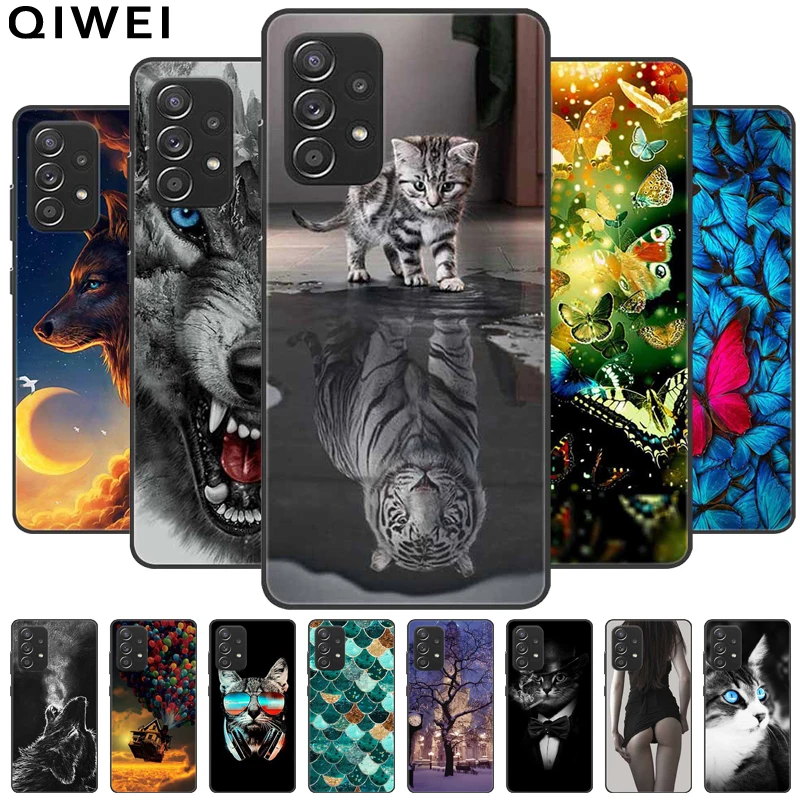 Для Samsung Galaxy A53 5G Case Cat Cute Soft TPU Silicon Cover For 2022 A33 A73 A23 Phone Cases A 53 Funda |