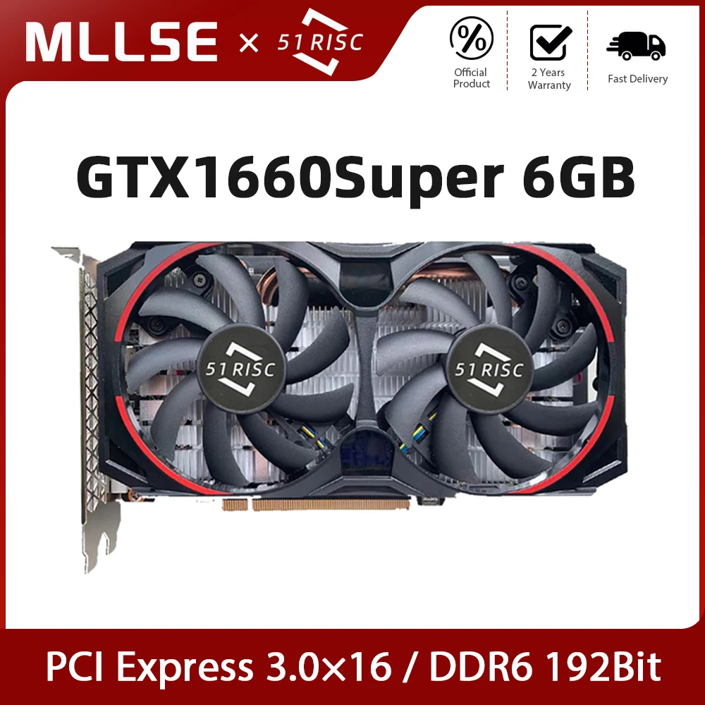 Видеокарта MLLSE gtx 1660 super 6 ГБ GDDR6 192 бит PCI Express 3,0 × 16 8pin игровой графический процессор GTX 1660 супер 6 Гб видеокарта для настольного ПК