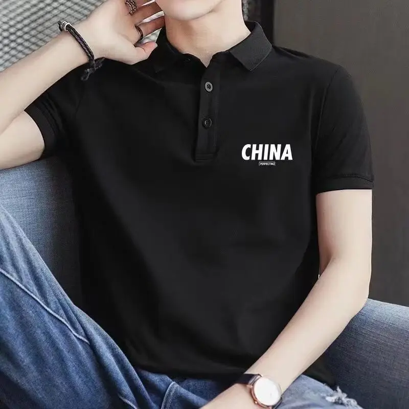

POLO Shirt Men's Short Sleeve T-shirt Lapel 2023 Summer Trend Brand Clothes on the Half Sleeve Men's T-shirt