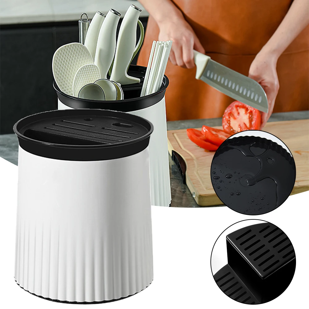 

Creative Rotary Cutter Holder Multipurpose Countertop Chopsticks Storage Racks For Home Kitchen Large Capacity Tableware Storage