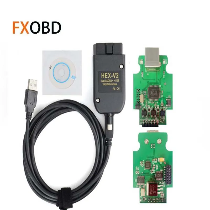 Сканер диагностический Obd 2 для Vw Aodi Skoda Vagcom Vag Com Vcds Hex V2 23,0, кабель интерфейса Usb Can Car 2023, Atmega162