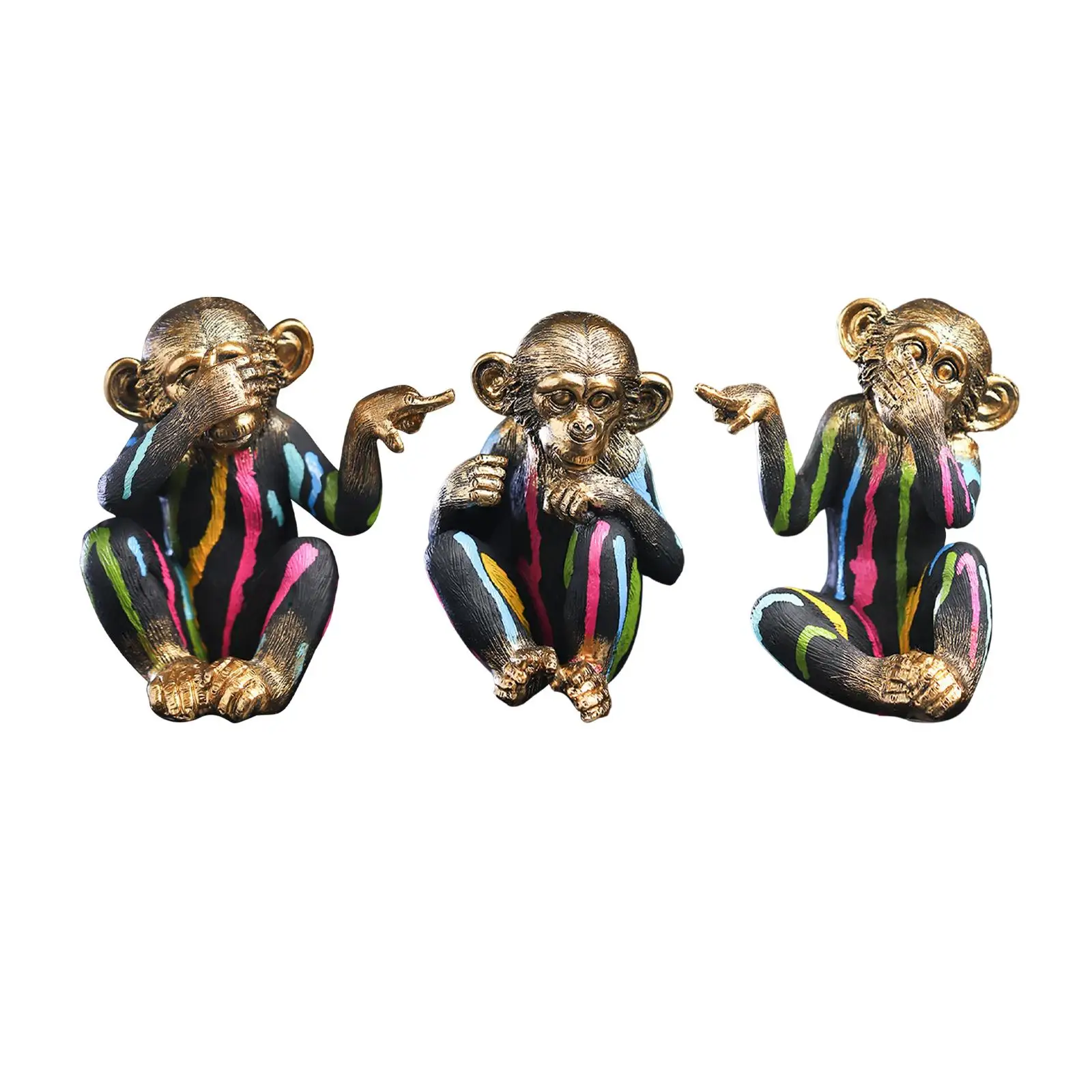 

Cute Monkey Statue Animal Figure Animal Figurines Monkey Ornament for Car Dashboard Bookshelf Bedroom Decoration Collectible