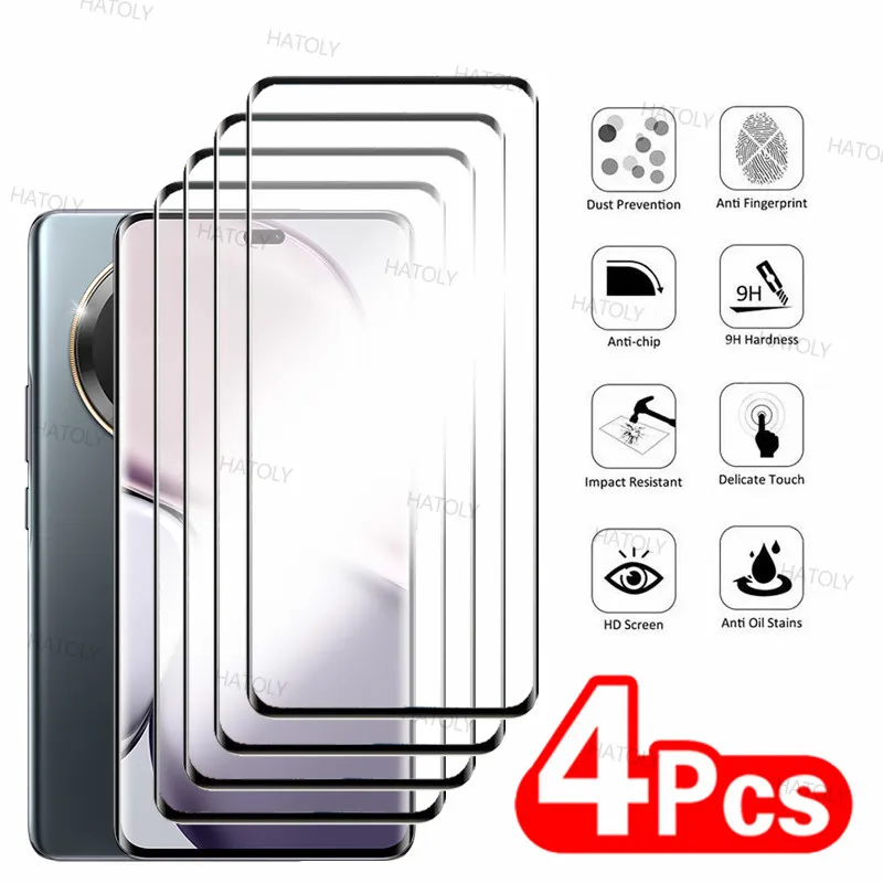 2/4 шт. изогнутое стекло для Honor X9c Защитная пленка экрана 3D закаленное 5G телефона
