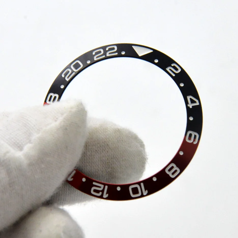 38mm Watch Bezel Aluminum Ring GMT Black and Red Ring  New Ring Mouth Watch Bezels Parts Men Watch Accessories enlarge