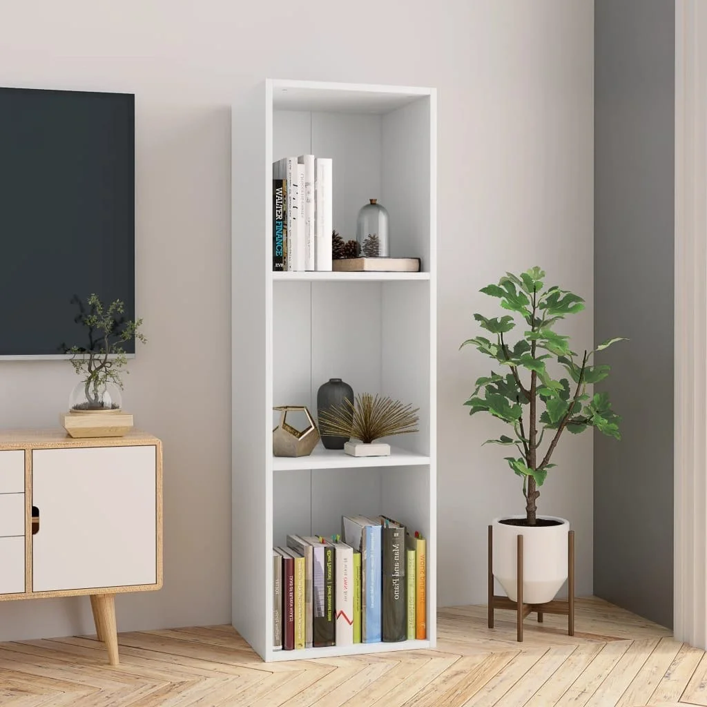 

Book Cabinet/TV Cabinet White 14.2"x11.8"x44.9" Chipboard