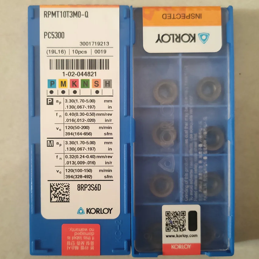 

RPMT08T2MO-Q KF5800 PC5300 / RPMT10T3MO-Q KF5800 PC5300 / RPMT1204MO-Q KF5800 PC5300 R4 R5 R6 карбидные вставки с ЧПУ 10 шт./корт.