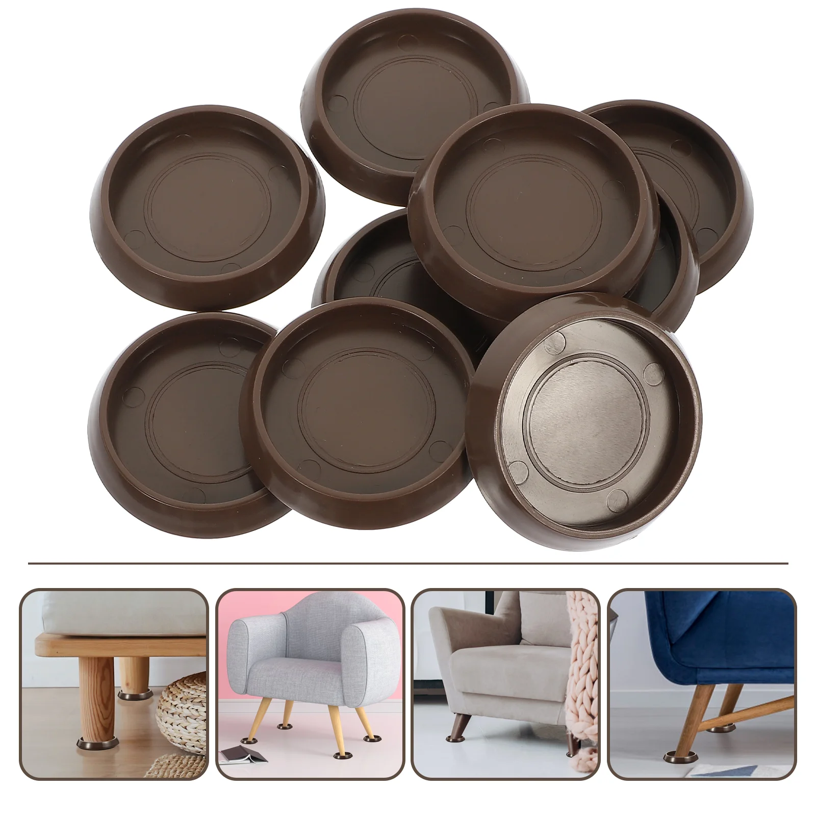 10 Pcs Wear-resistant Couch Stoppers Circle Rug Non-slip Furniture Coasters Bed Accessories Compact Round Supplies