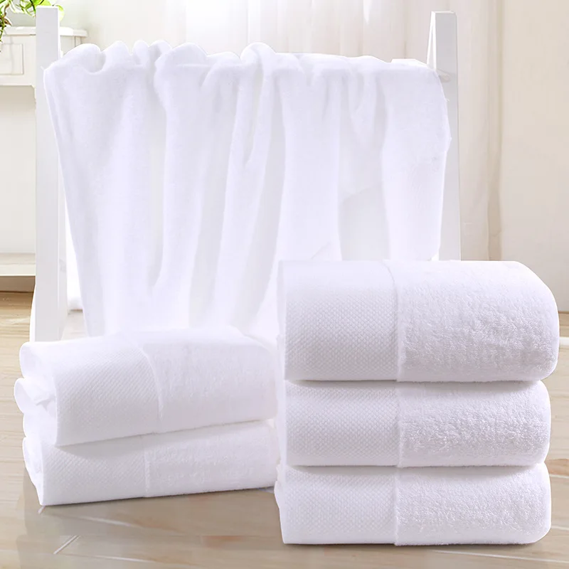 

100% Cotton White Towel For Home Hotel Adults Towel Set Soft Bath Towels Thick Super Absorbent Bathroom Shower Towel 70*140 cm
