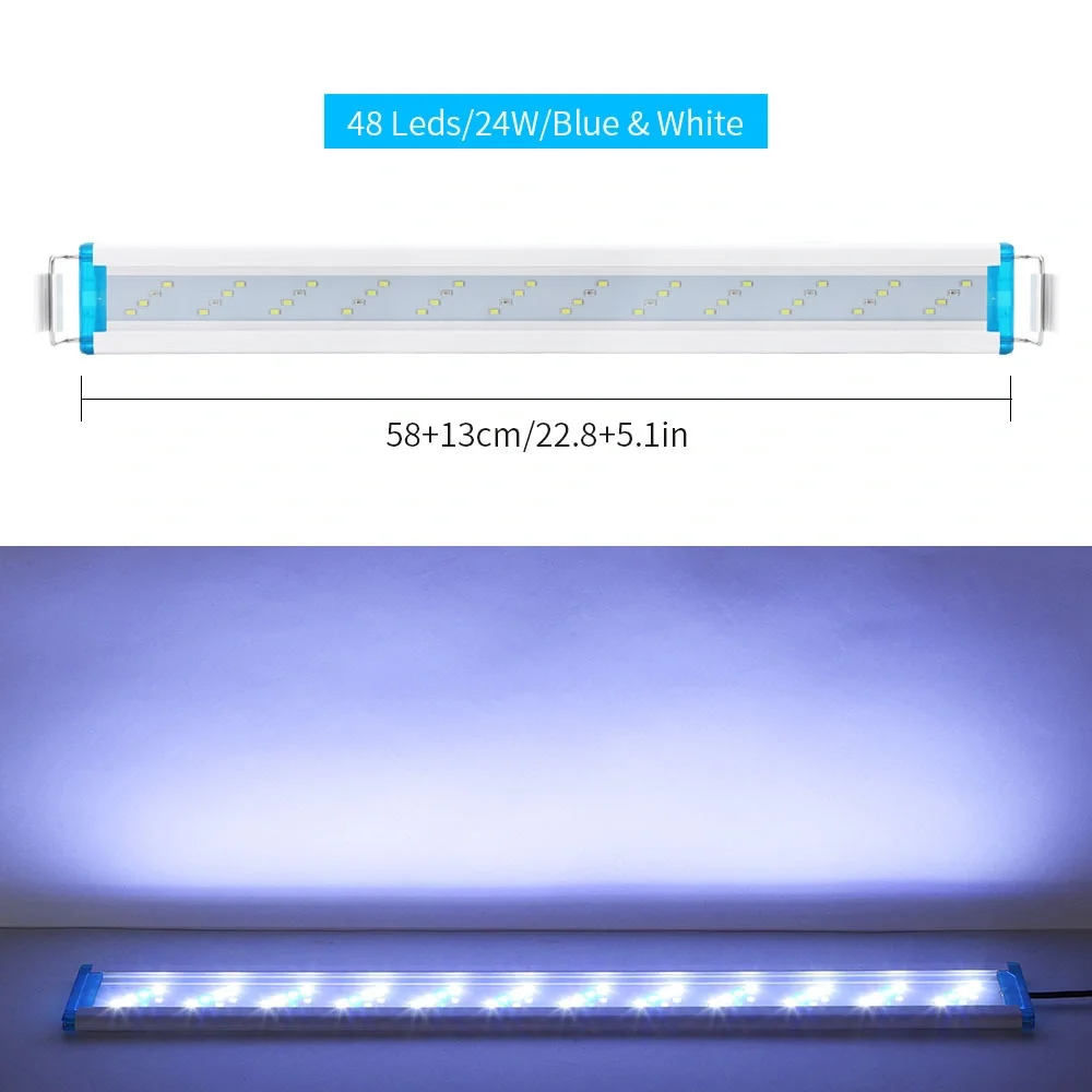

Ultra-thin aquarium light blue and white light