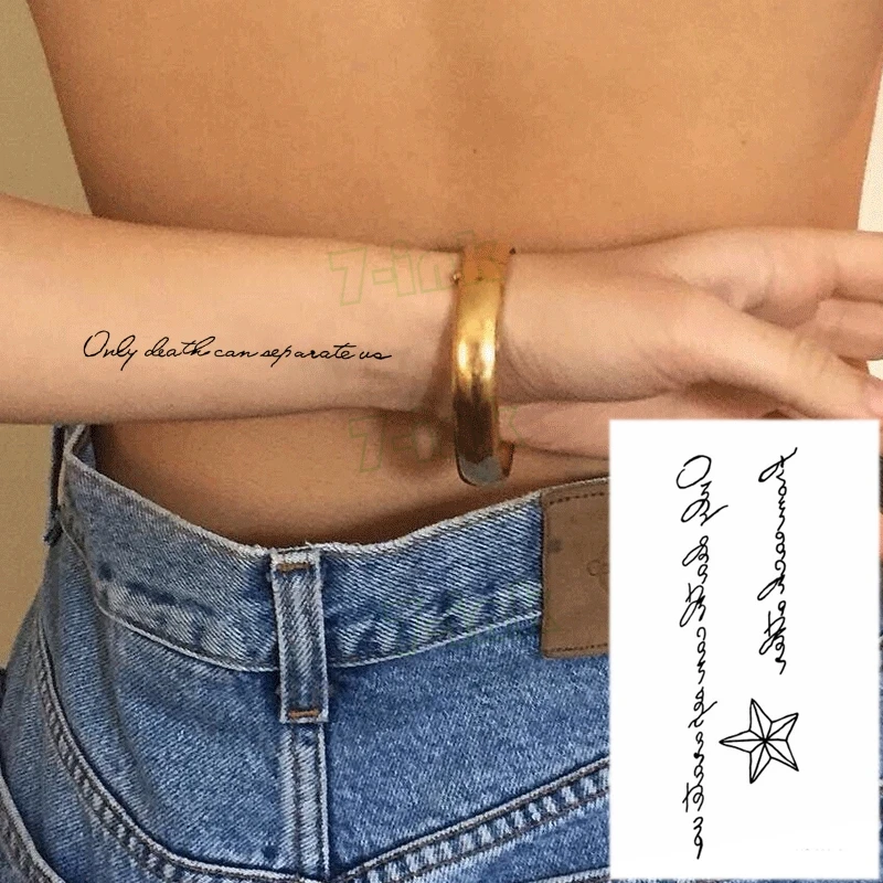 

New Waterproof Temporary Tattoo Sticker English Letter Music Symbol Tatto Flash Tatoo Fake Tattoos for Woman Man