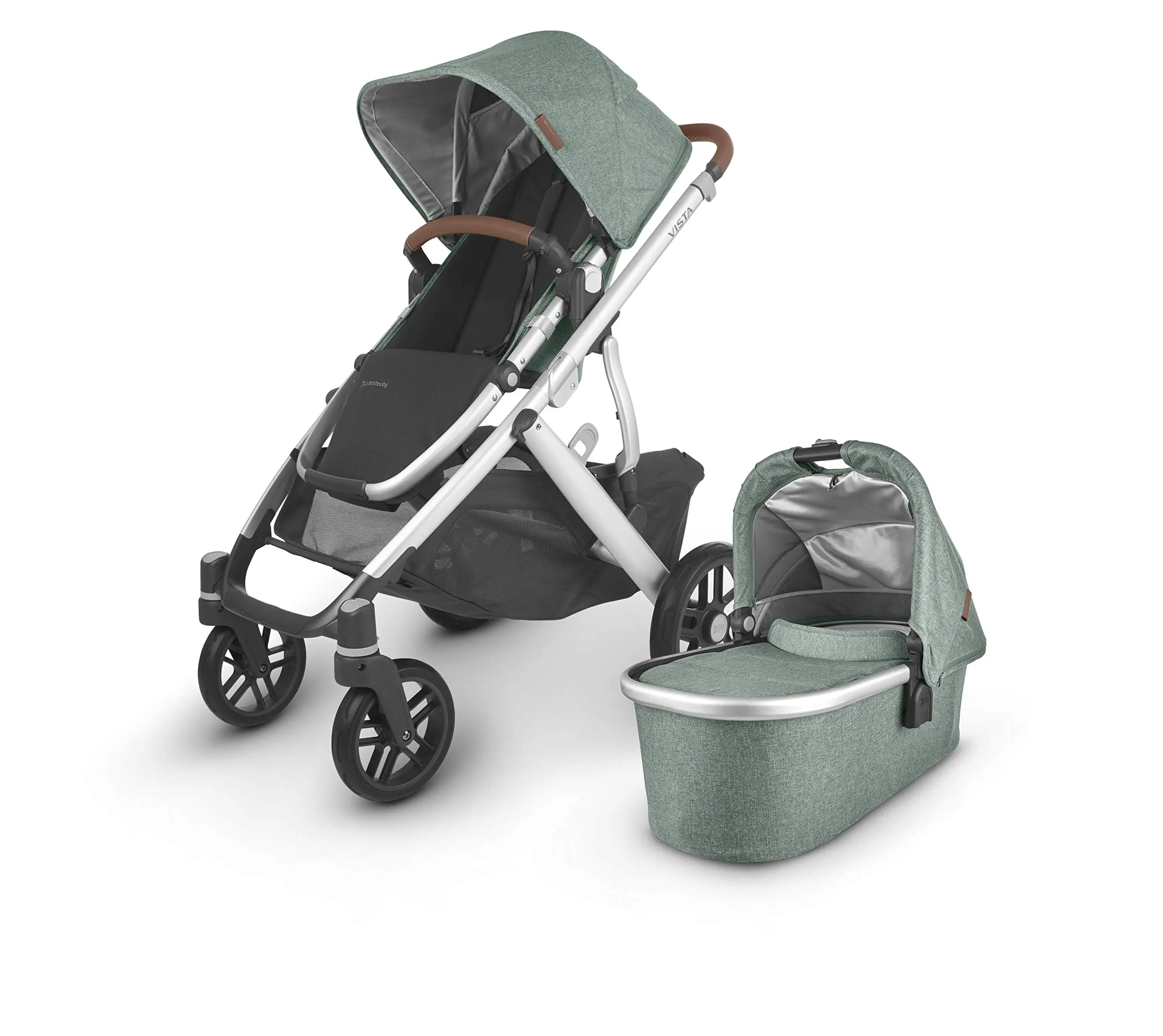 

Летняя скидка 50%, качественная коляска UPPAbaby VISTAS V2 Emmett, цвет зеленый/меланж