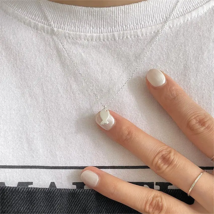 PANJBJ ожерелье из стерлингового серебра 925 пробы с изображением кита для женщин