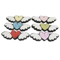 5 52cm 30kawai glitter heart angel wings padded appliqued for diy handmade kawaii children hair clip accessories hat shoes