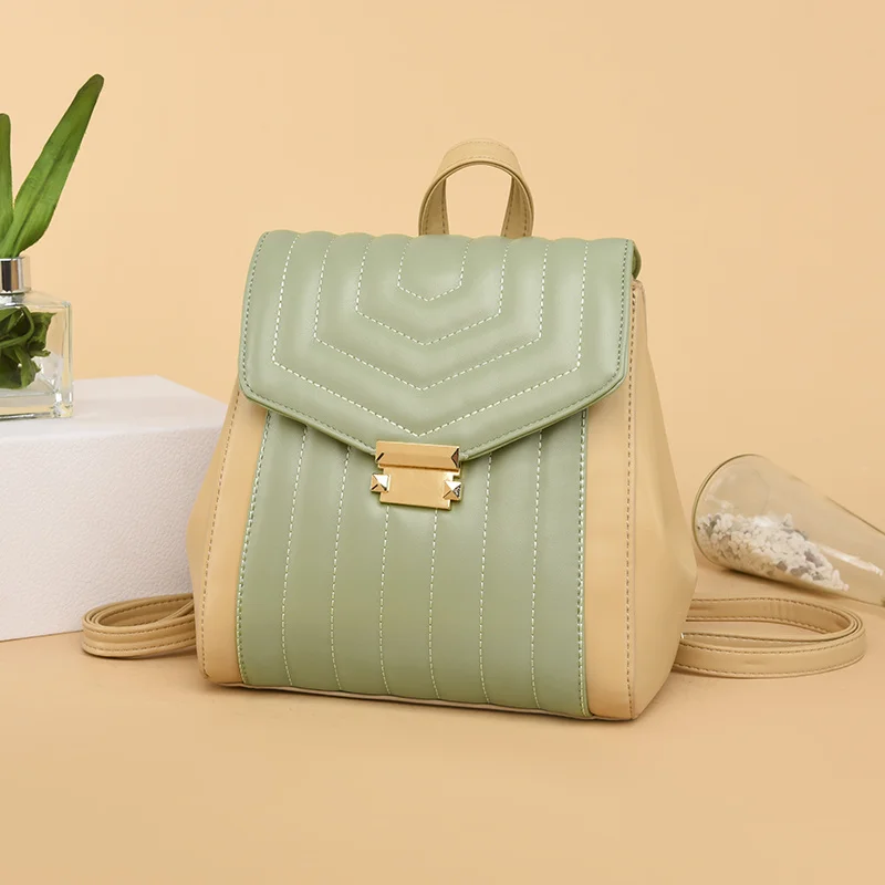 

Fashion Luxury Small Woman Backpack High Quality PU Leather Mini Soft Bags for Teenage Girls Designer Ladies Shoulder Purse