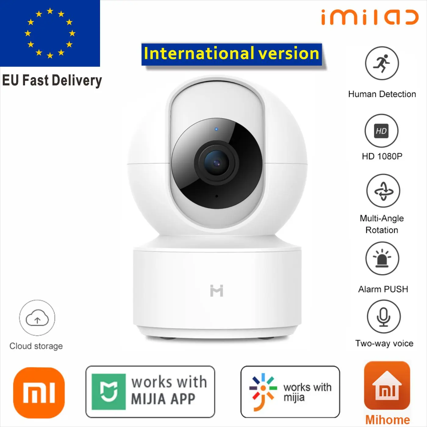 

Global Version Xiaomi IMILAB 016 IP Camera Baby Monitor Smart Mi Home App 360 1080P HD WiFi Security Camera CCTV camera europe