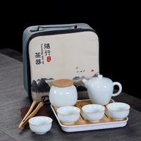 travel tea sets exquisite shape handmade teapot cup set chinese tea pots ceremony gift gungfu tea cup teaware droshipping