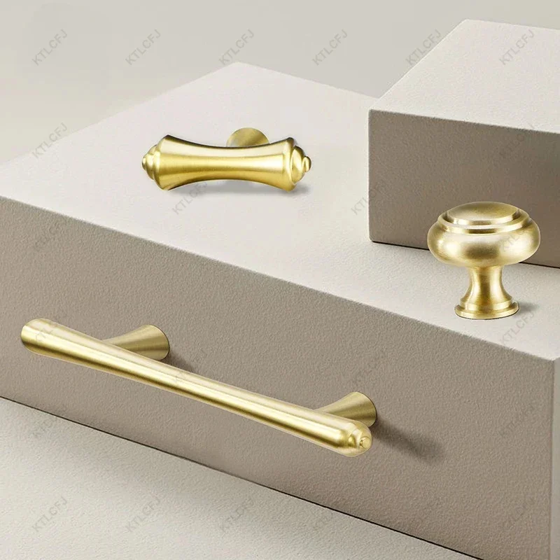 Роскошная медная ручка для двери шкафа в американском стиле скандинавском