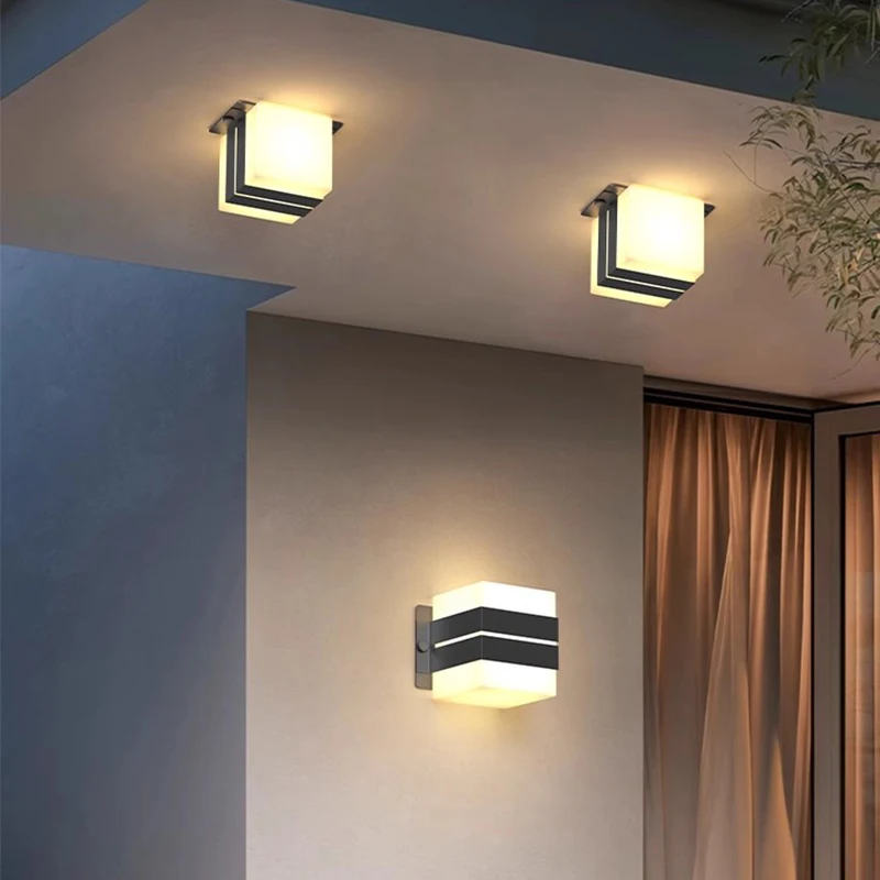 Уличная настенная лампа для виллы сада балкона современная простая наружная