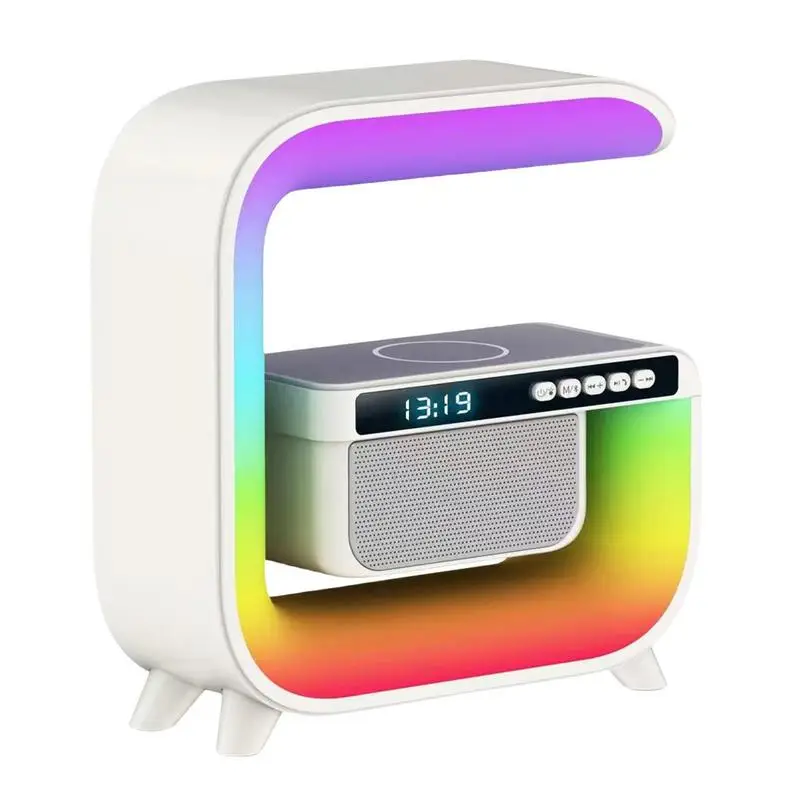 

Desk Lamp With Wireless Charger Led Desk Lamp Ambient Light RGB Table Lamp Bedside Lamp 6 Color Changing Desk Table Light 15W