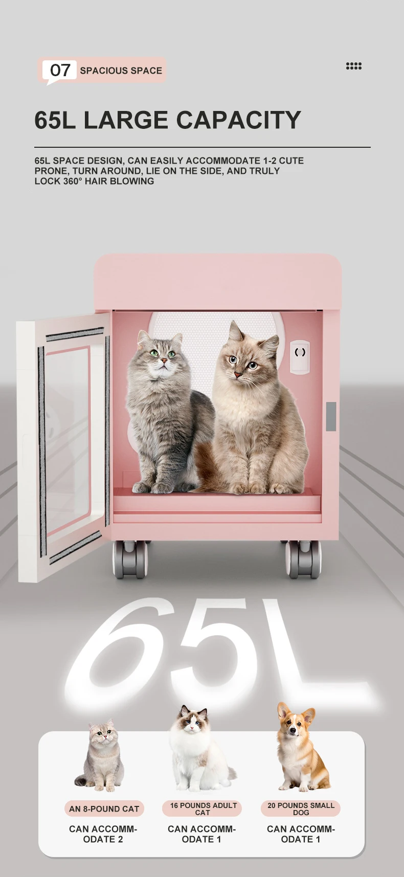 2024 НОВЫЙ АВТО-сушилка для домашних животных кошек и собак умный контроль