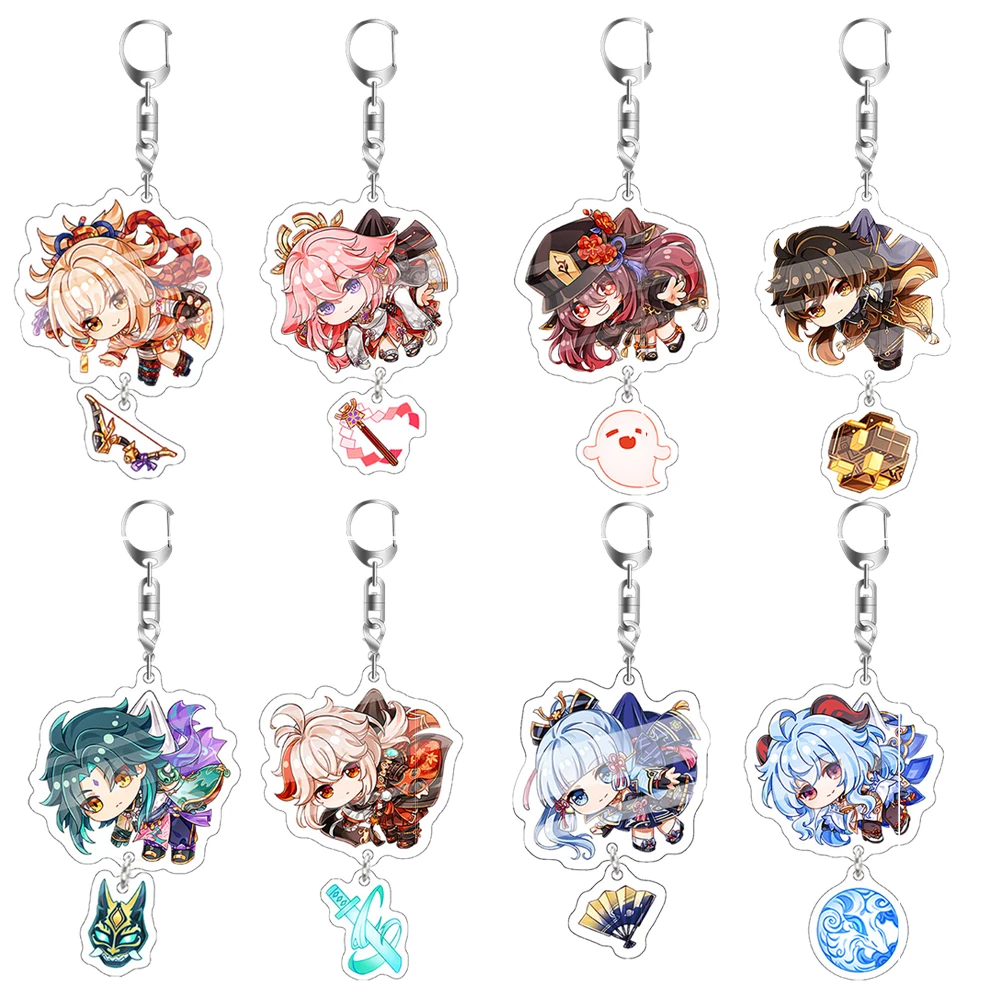 

Anime Keychain Genshin Impact Zhongli Venti Xiao Keli Hung Key Chain for Women Accessories Cute Bag Pendant Key Ring Jewelry