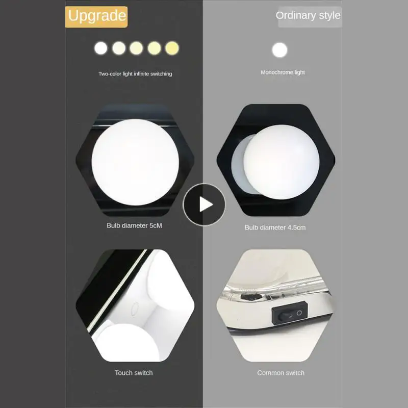 

Портативная Светодиодная лампа для зеркала заднего вида, с сенсорным выключателем