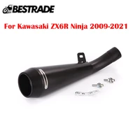 motorcycle exhaust system tail tips muffler mid connect link pipe slip on for kawasaki zx6r ninja 2009 2021