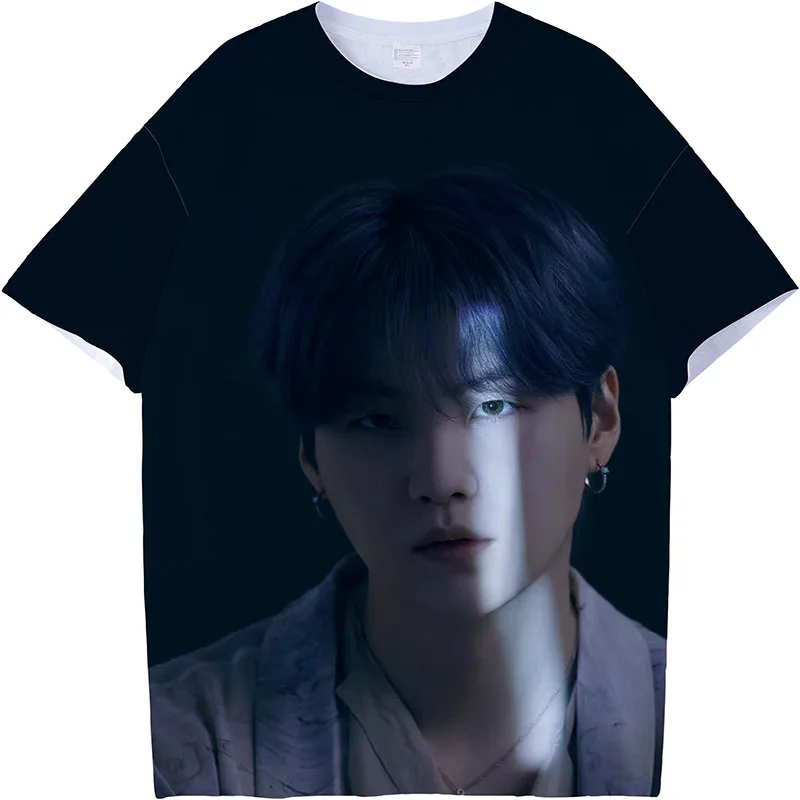 

2022 Fashion Women Summer T-shirts Bangtan Boys Suga V Jimin Jungkook Jin RM J-hope Print Casual Versatile Couple T-Shirts