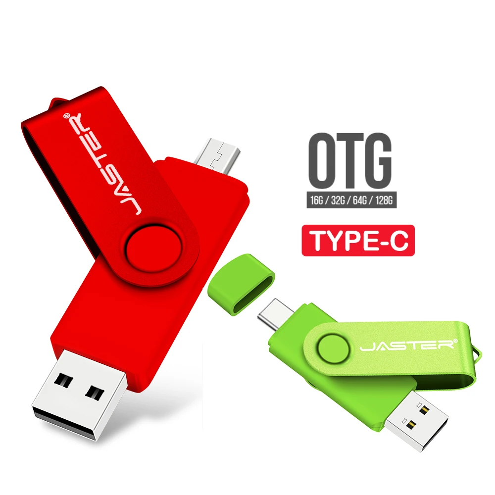 Rotatable Smart OTG USB Flash Drive 64G 32G 16G 8G 4G Pen Drives Thumb Drives Memory Stick 3 in 1 TYPE-C Android Free Shipping