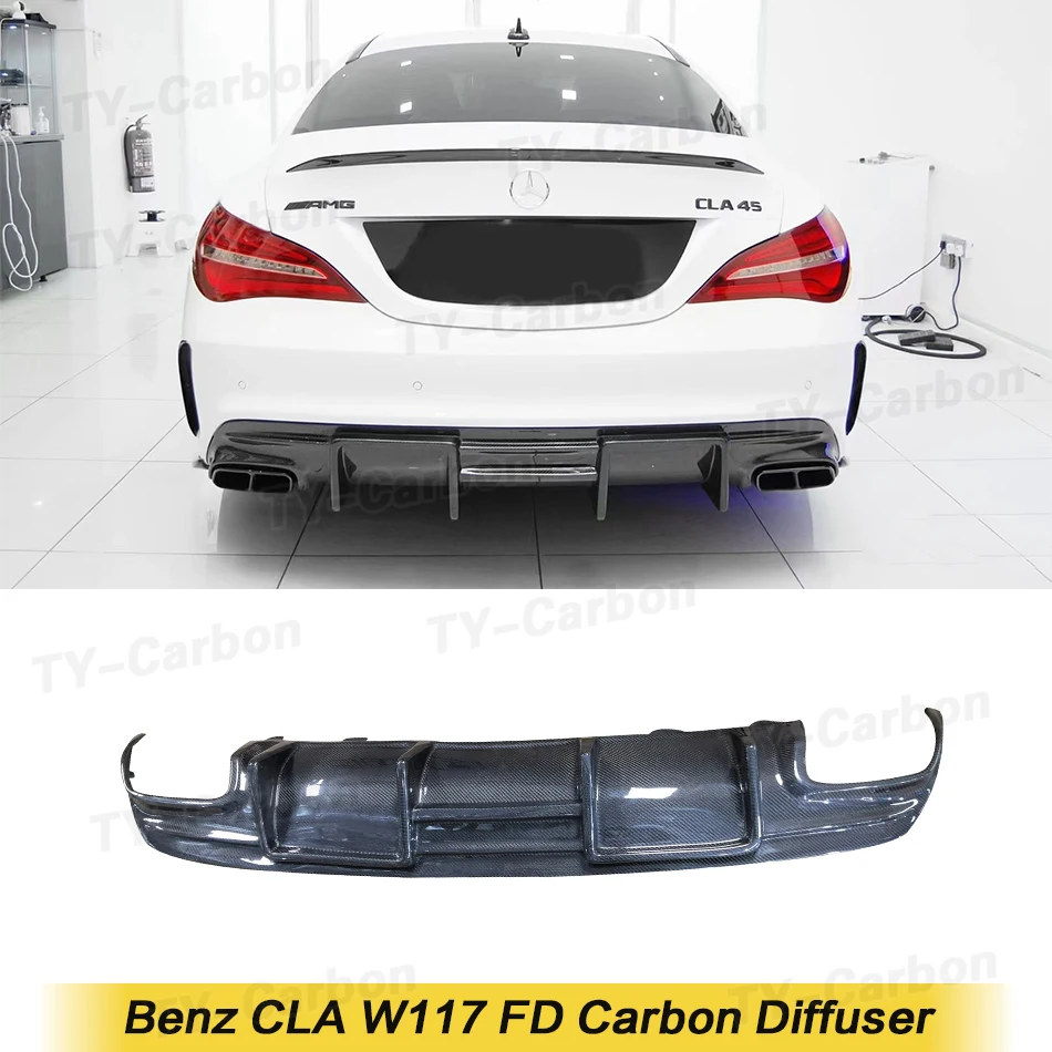 

Carbon Fiber FRP Rear Bumper Diffuser For Mercedes-Benz CLA Class C117 W117 Sport CLA45 AMG 2013-2019 Rear Lip Spoiler FD Style