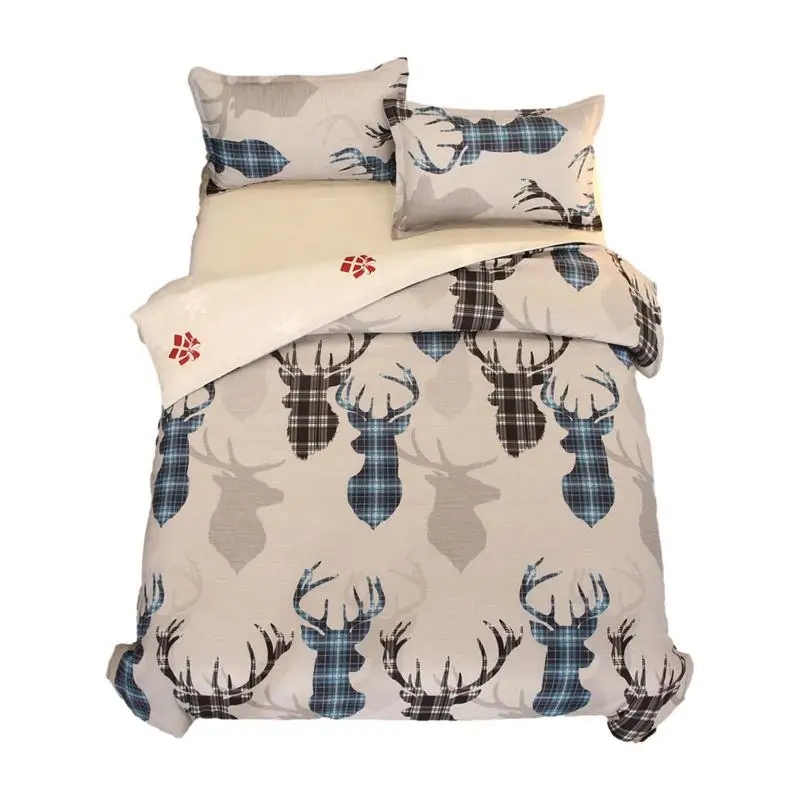

Christmas Elk Bedding Set Holiday Style Patterned Christmas Comforter Set Microfiber Comforters With Coverlet Pillowcase Holiday