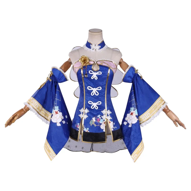 Синий костюм для косплея в стиле чонсам с париком для аниме LoveLive! Sunshine!! Карнавальный костюм для Хэллоуина Matsuura Kanan hf (art.: 3920da7ab48a7) - 3920da7ab48a7