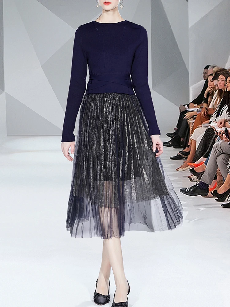 GVUW Повседневный комплект из 2 предметов женские вязаные топы с длинными рукавами