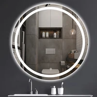 smart bathroom mirror cosmetic mirror circular wall mounted 50cm smart mirror led frosted lighting