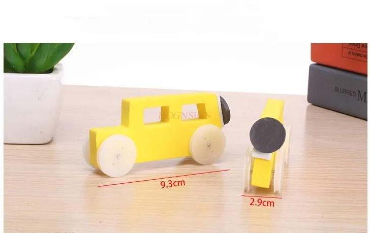 

2pcs Student self-made magnetic trolley science experiment DIY technology small production invention children's learning aids