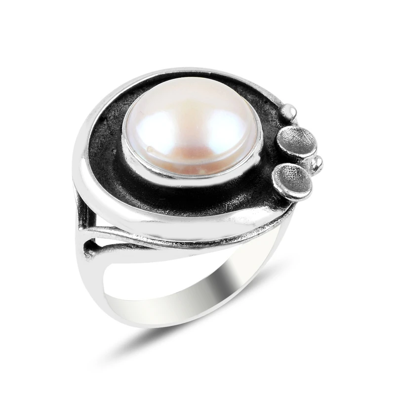 

Silver 925 Sterling Pearls of Handwork Ring
