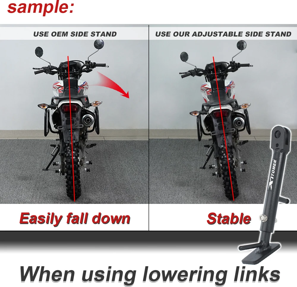 Для Kawasaki Z125 PRO KRT Edition Z125 Pro SE KSR110 парковочная стойка, поддержка ног, регулируемая подставка, боковая подставка, держатель для мотоцикла (art.: 3920c852e96ae) - 3920c852e96ae