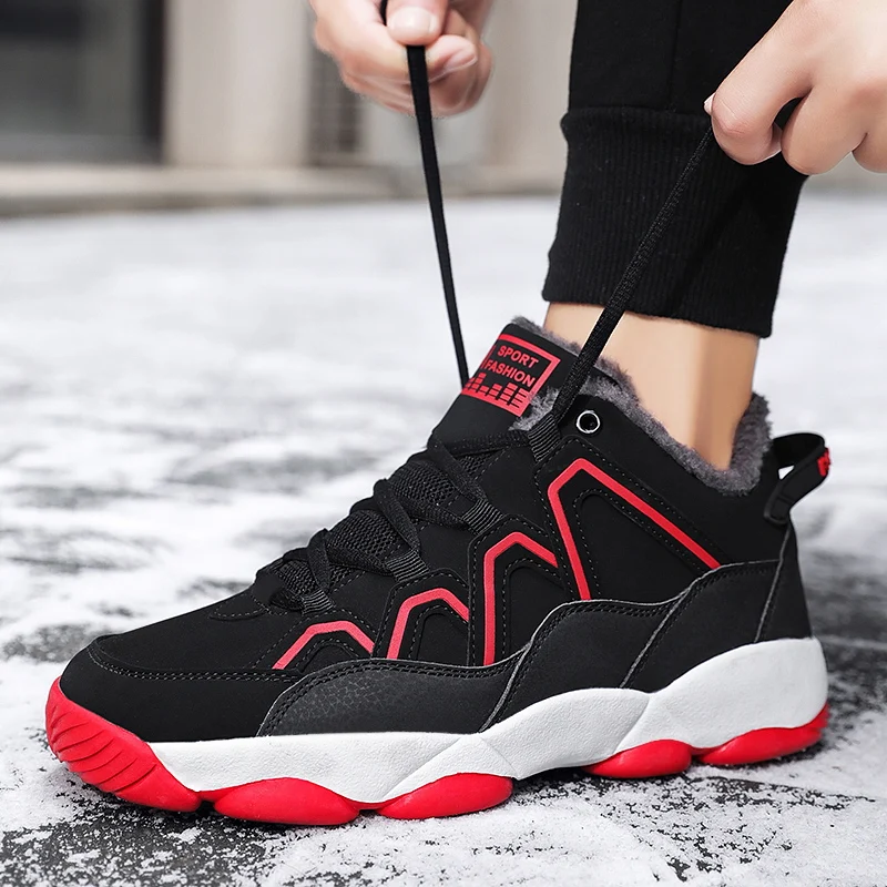 

New Autumn Winter Warm Basketball Shoes High Top Sports Gym Fitness Men Ankle Snow Boots Athletic Trainers Women Retro Sneakers
