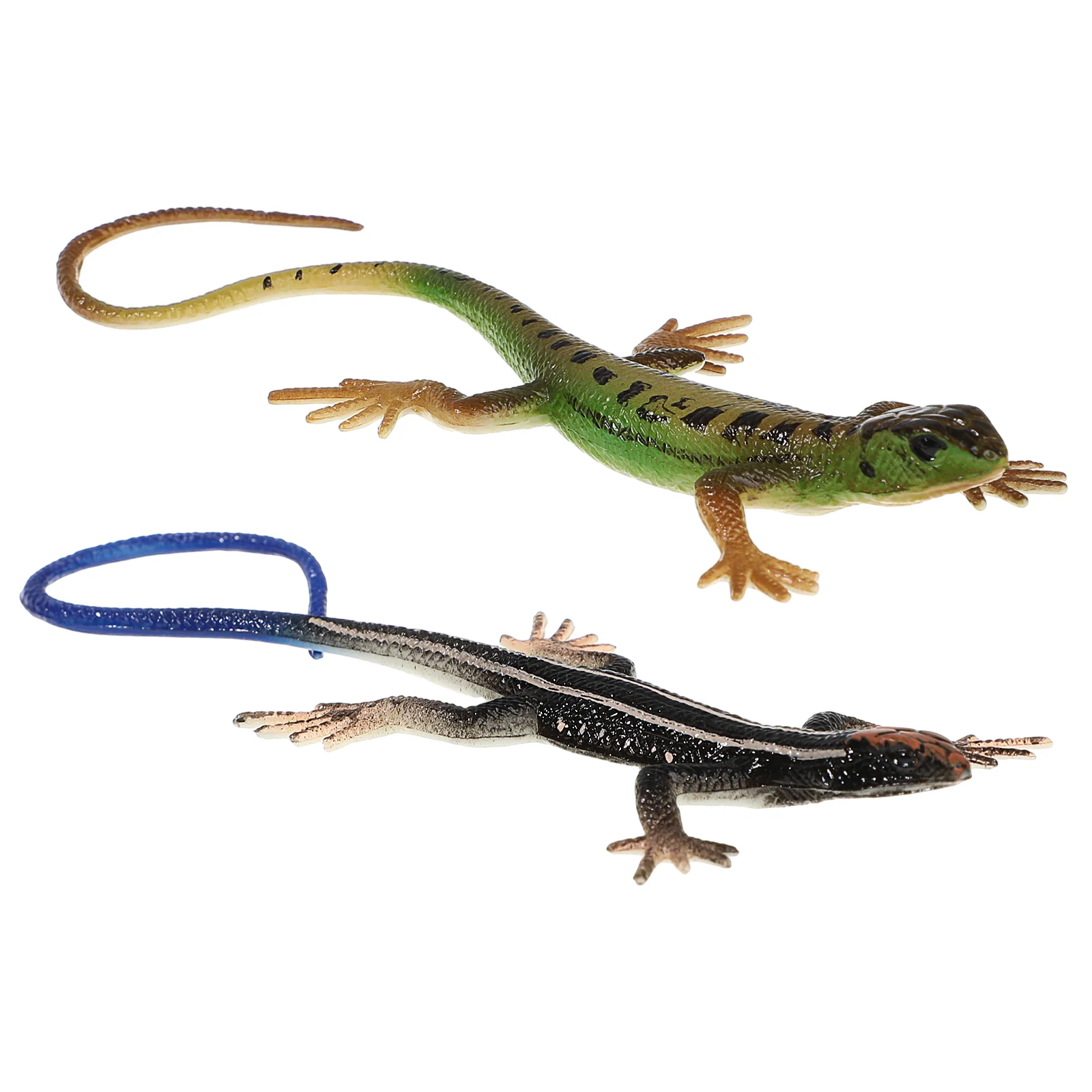 

2 Pieces Lizard Figures Reptile Figurines Colorful Lizard Toys Props Scary Toys Educational Toys for Kids