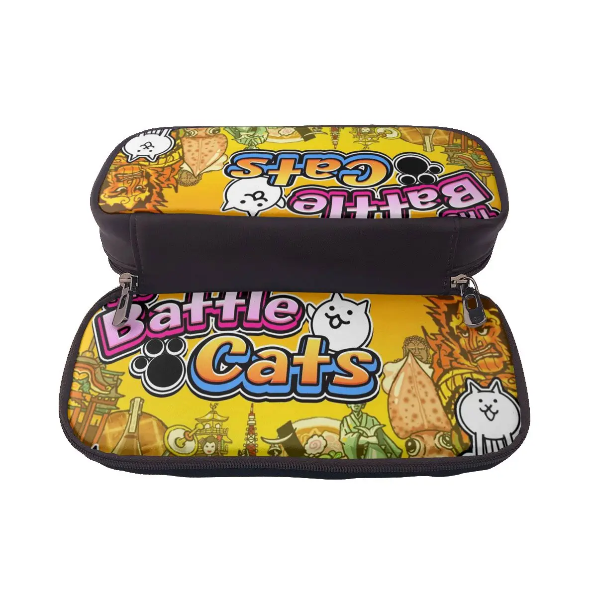 Фото Кожаный пенал Nyanko Great War Battle Cats для мальчиков и девочек, школьный пенал, сумка для ручек, канцелярские принадлежности №4