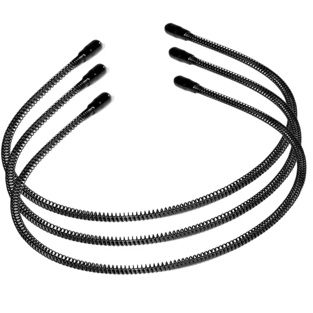 

3 Pcs Wavy Headband Invisible Elastic Spiral Shape Hairhoop Black Ties Wave-shaped Hairband Anti- Yoga