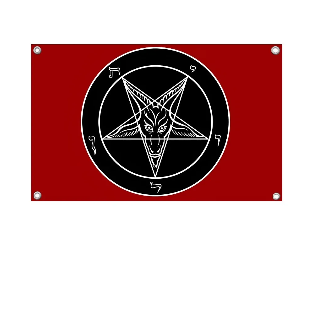 Флаг Baphomet Церковь Сатаны баннеры флаг с четырьмя отверстиями полиэстеровый